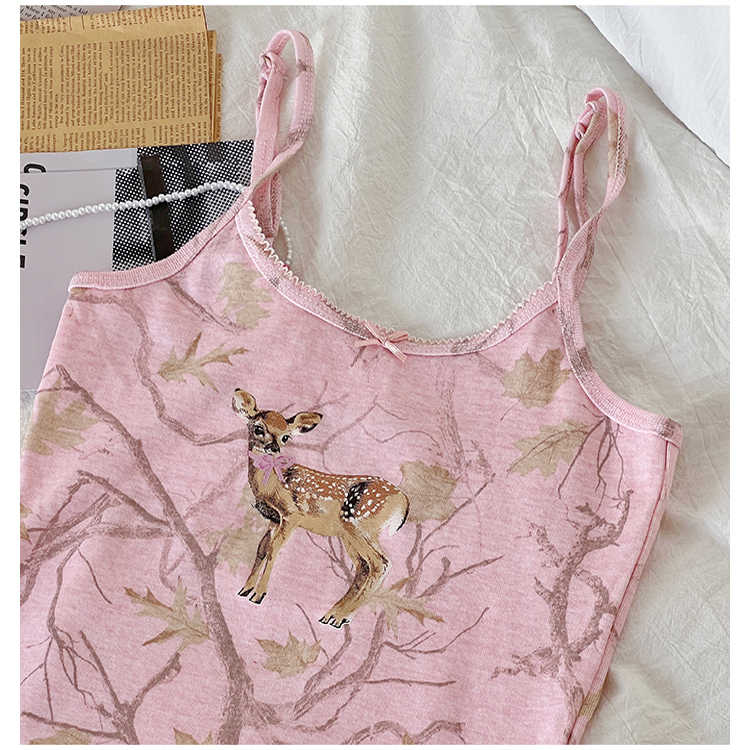 Bow Deer Print Camisole