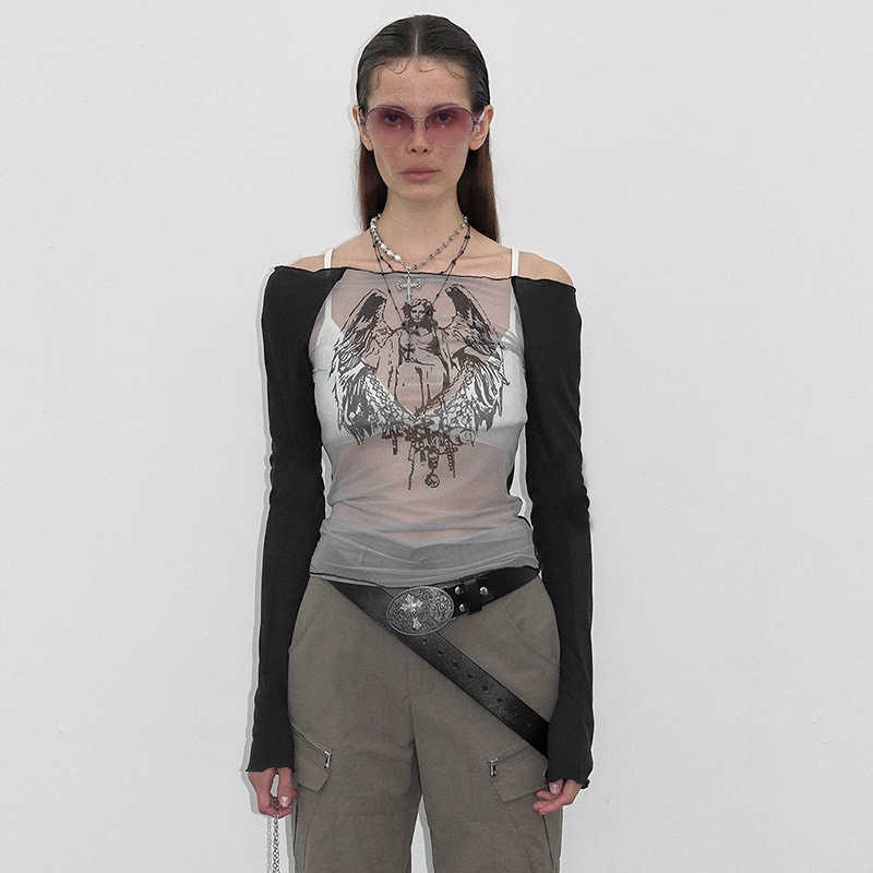 Y2K Gothic Virgin Angel Long-sleeved Top