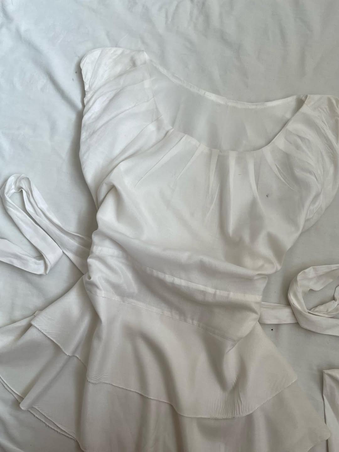 retro white sleeveless strap top