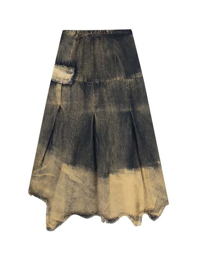 Grunge Cross Denim Skirt