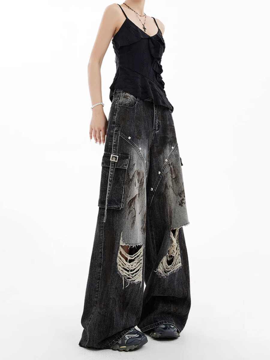Y2K Grunge Street Distressed Baggy Jeans