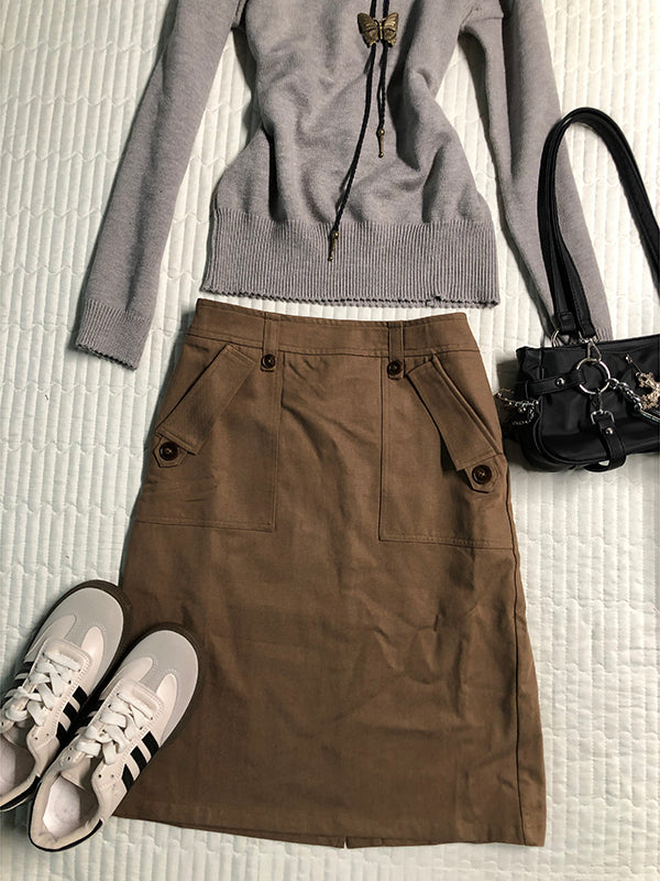 retro design brown skirt