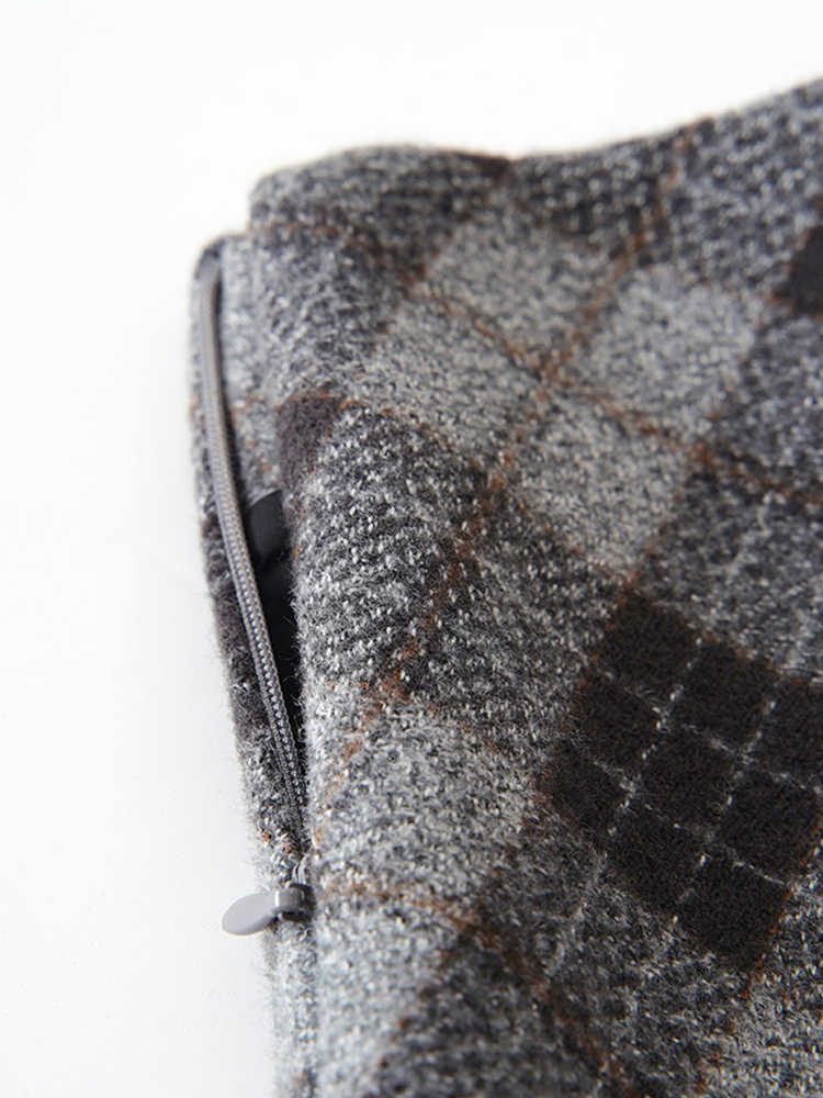 Preppy Aesthetic Plaid Woolen A-line Skirt