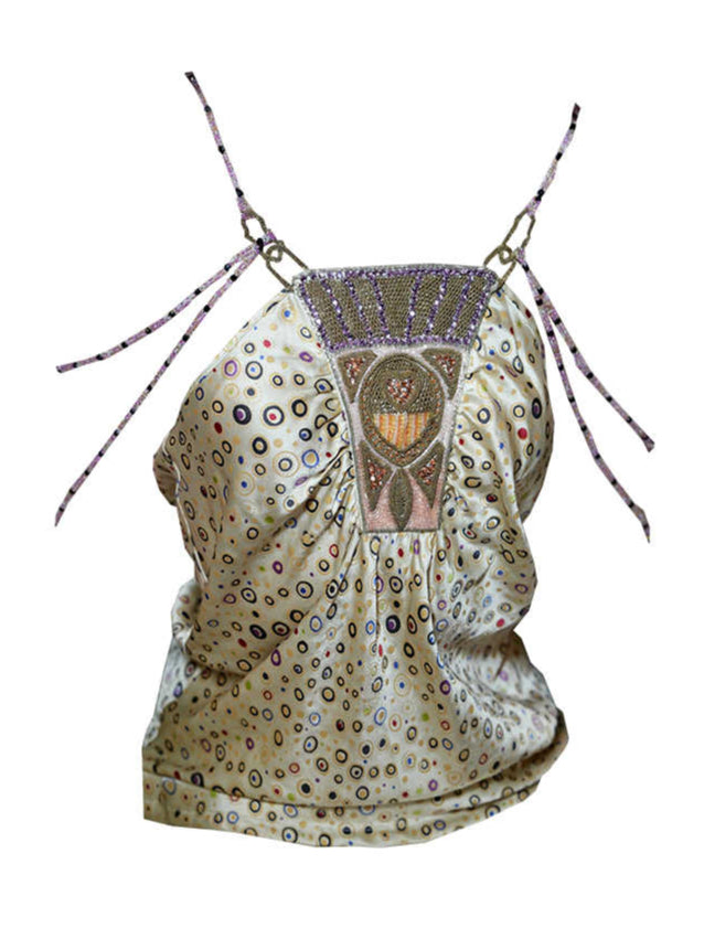 Retro Artistic Beaded Camisole