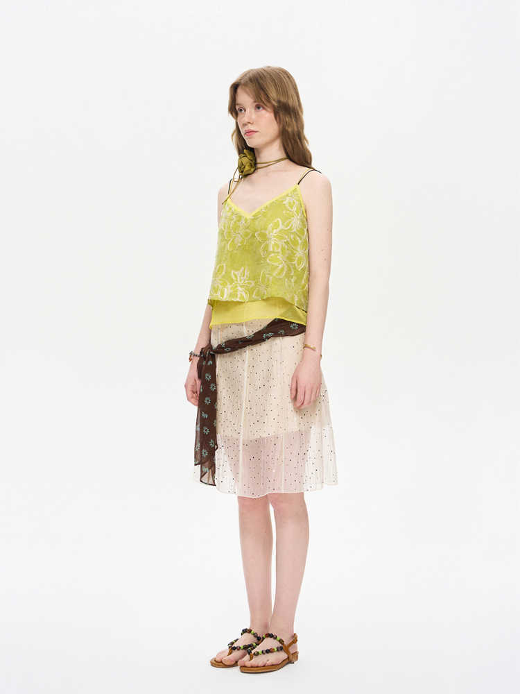 Silk Scarf Polka Dot Skirt