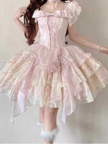 Pink Swan Ballet Lolita Dress
