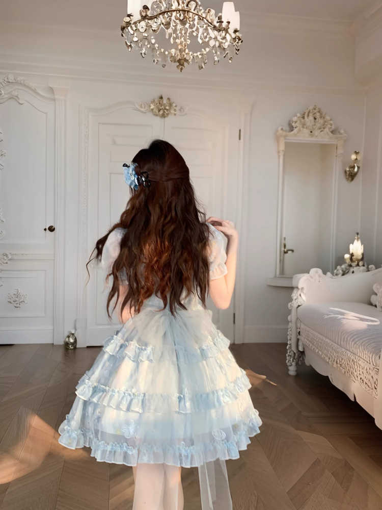 Baby Blue Princess Puff Dress
