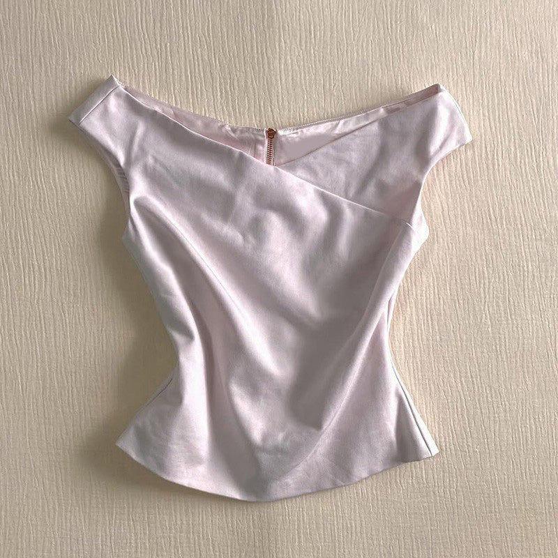 Pink One-shoulder Vest