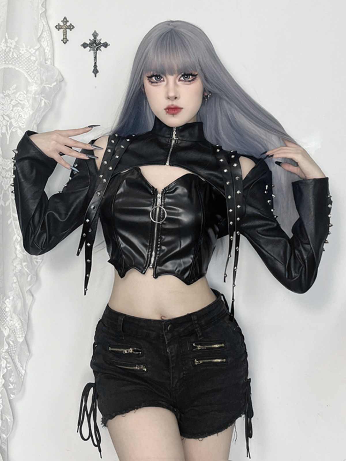Punk Leather Blouse