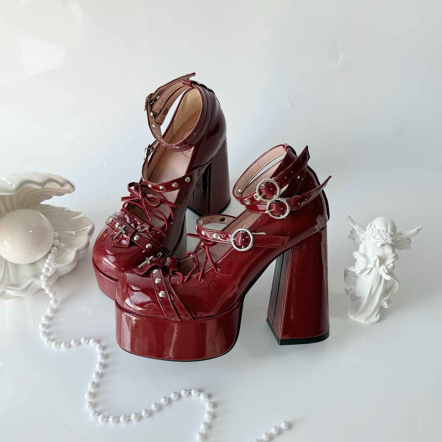 Punk Sweet Thick Heels Shoes