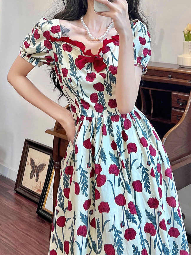 Tea Break French Floral Dress