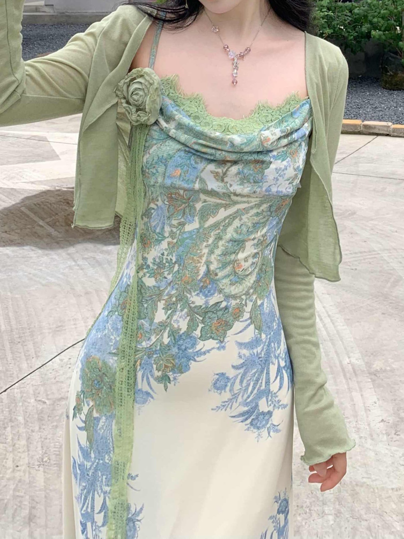 Baroque Flower Suspender Dress