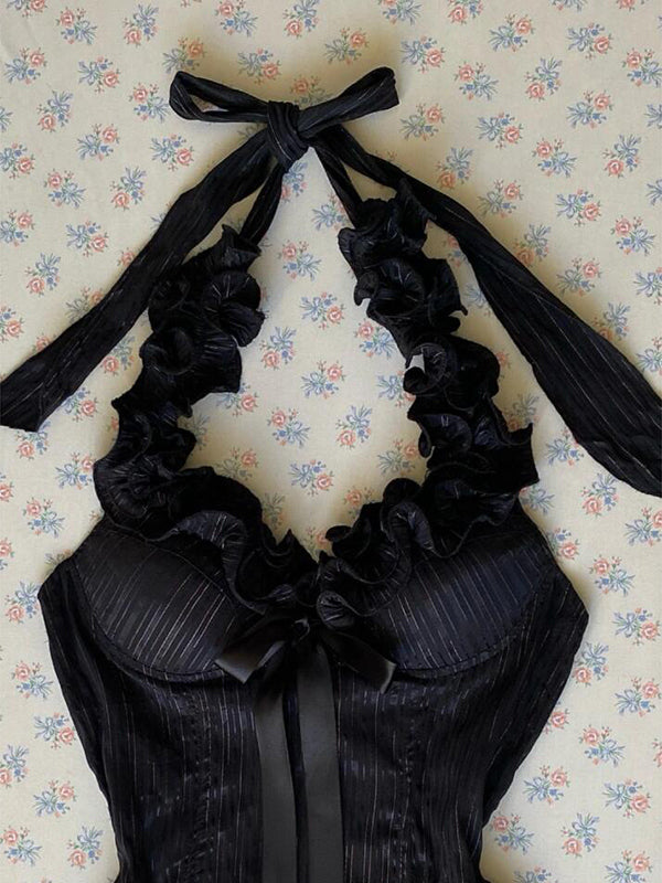 Black halter neck camisole