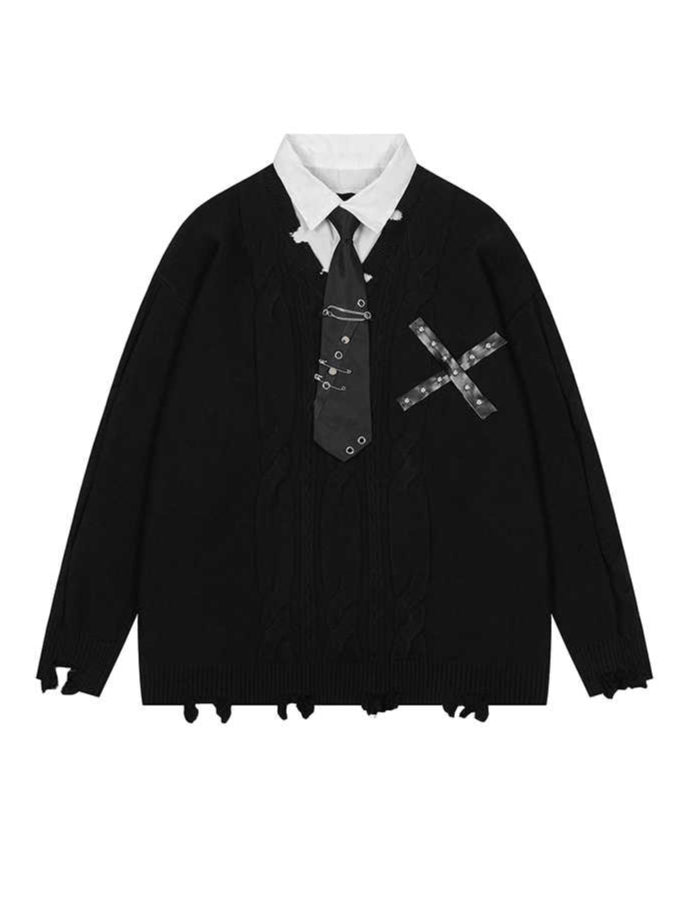 Preppy Polo Tie Sweater