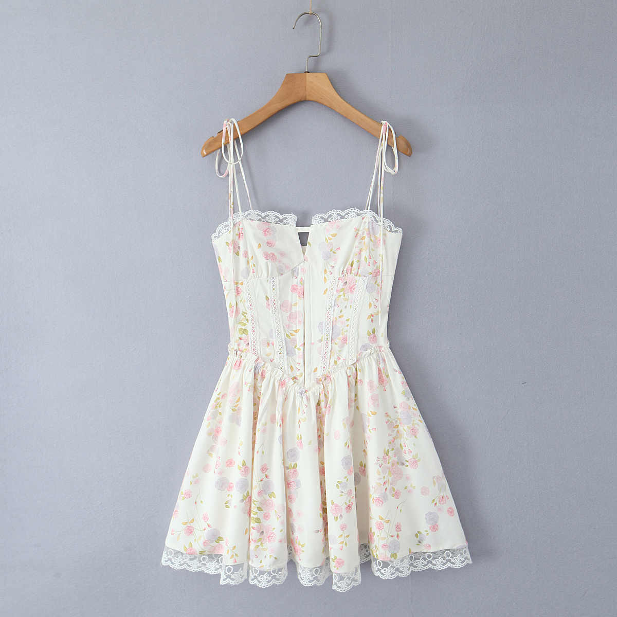 Lace Floral Waist Strap Dress