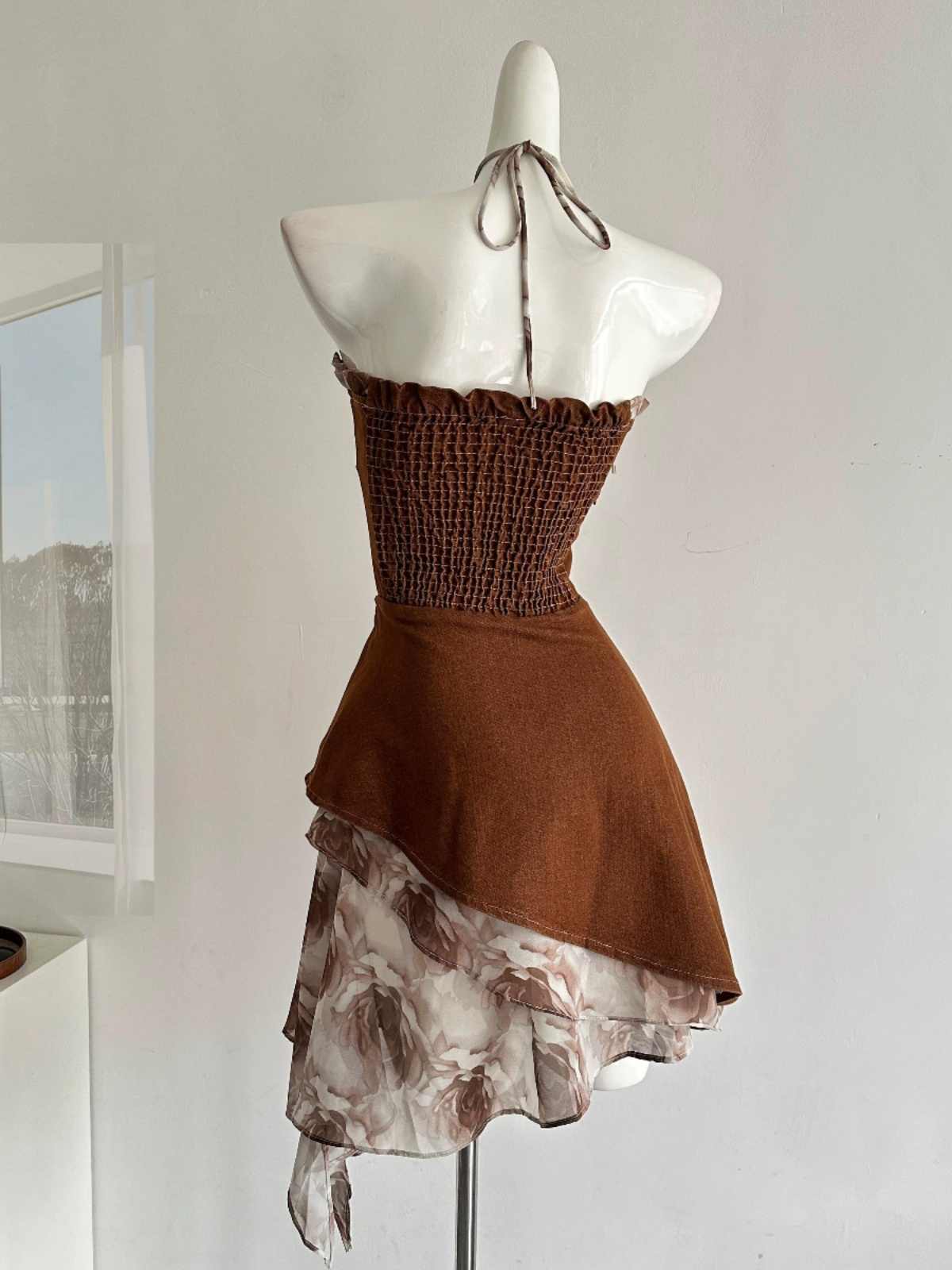 Retro Lace Splicing Dress