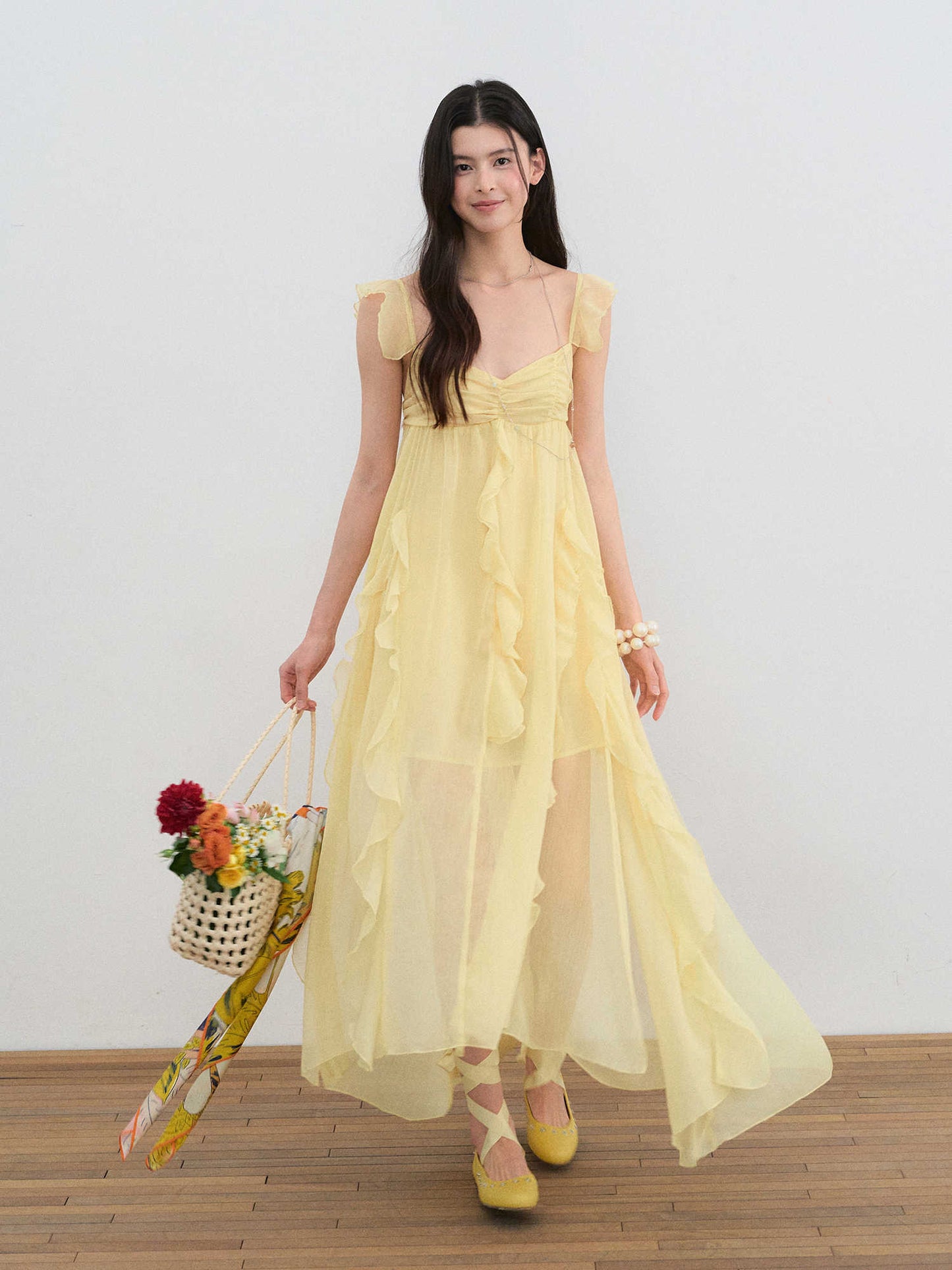 Romantic Mesh Ruffle Dress