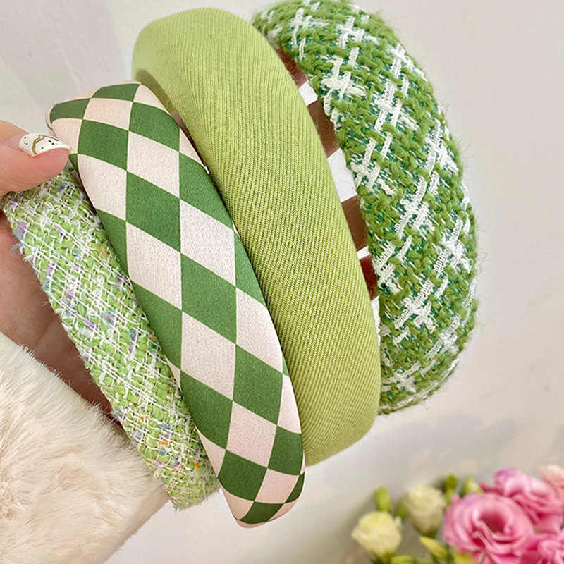 Green Plaid Preppy Headband