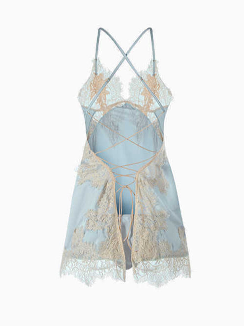 Deep V Lace Satin Pajamas