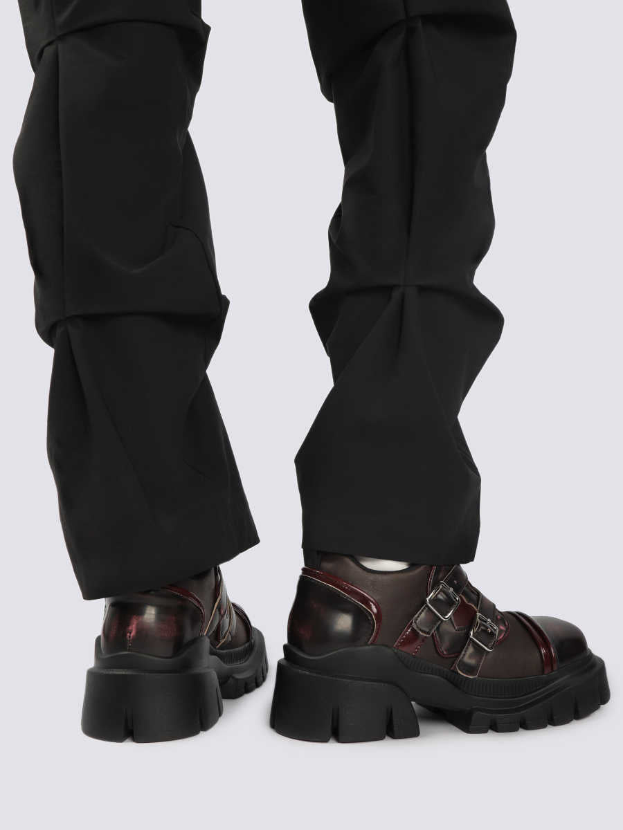 Grunge Punk Buckle Leather Shoes