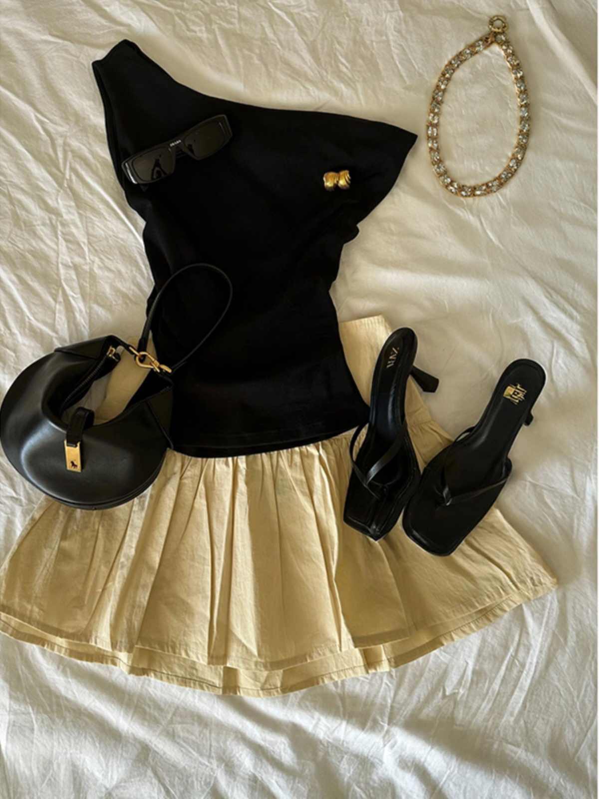 Black Irregular Camisole