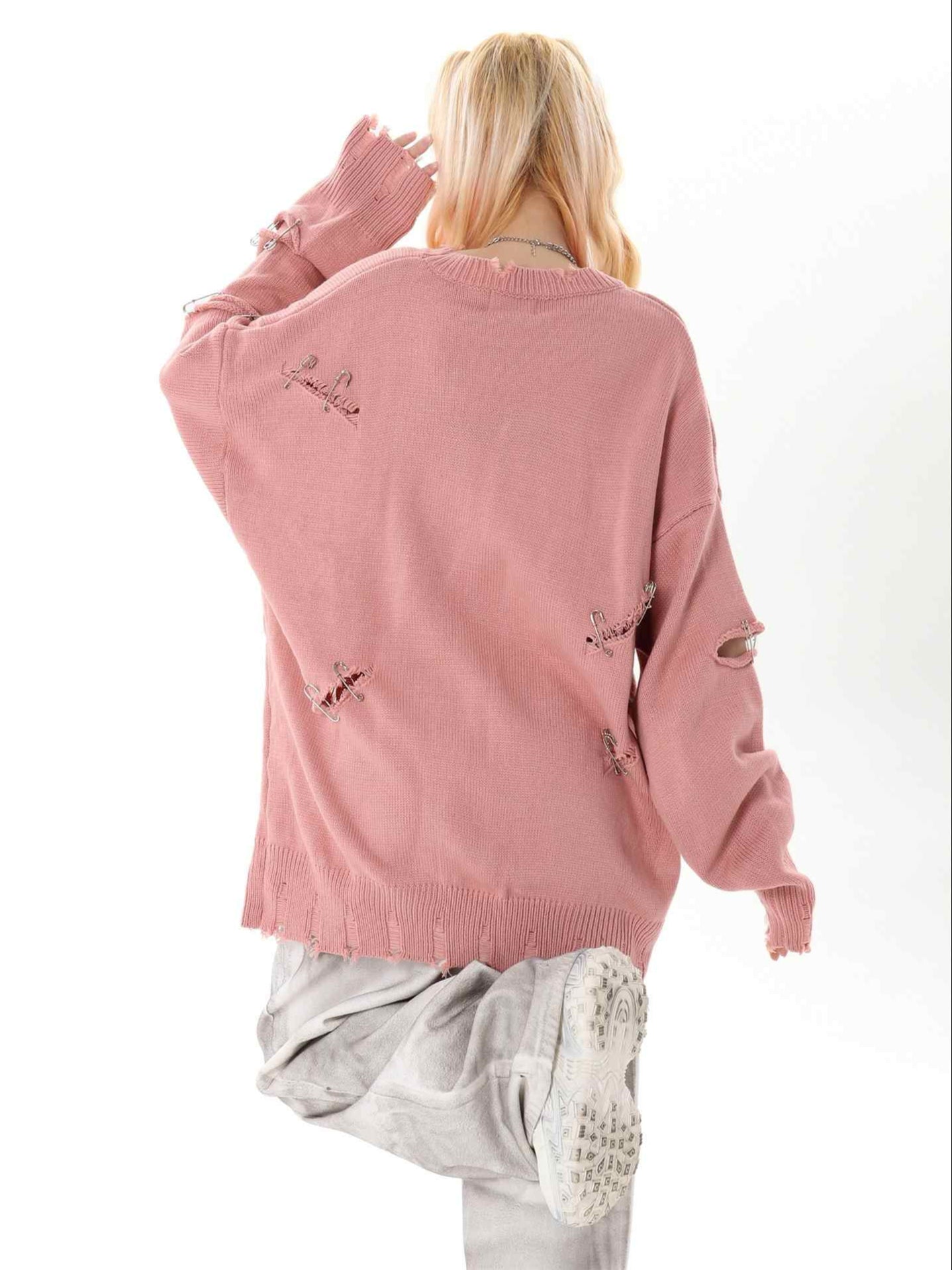 Goth Ripped Pullover Sweater