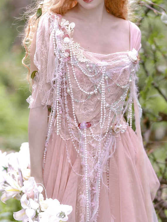 Forest Elf Pink Mesh Dress