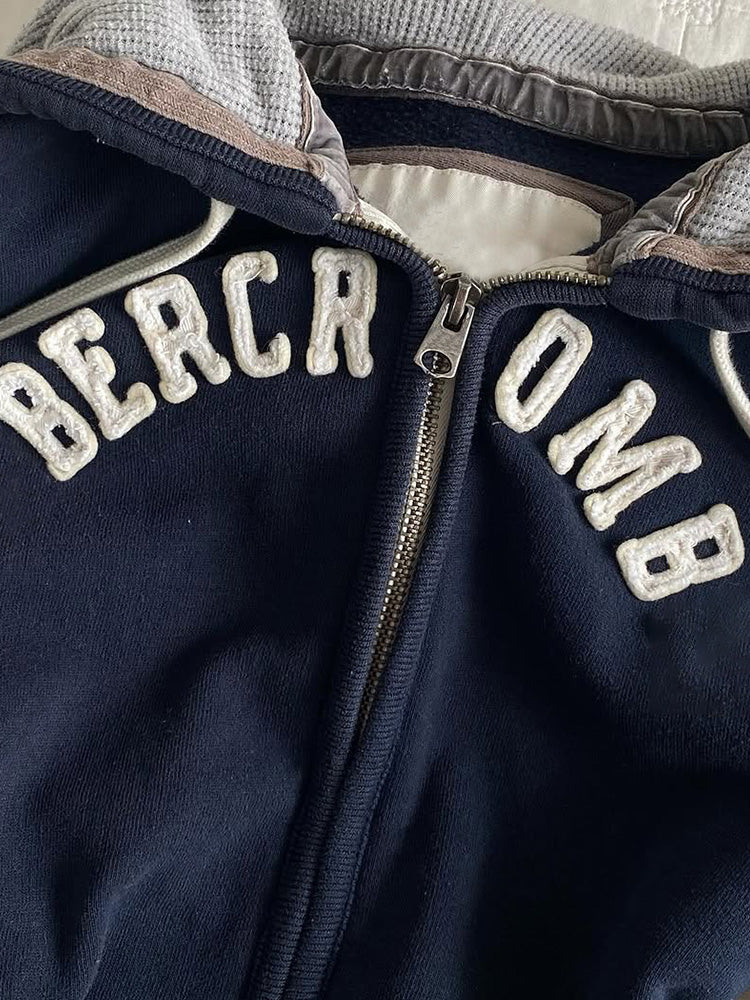 retro y2k blue sweatshirt jacket