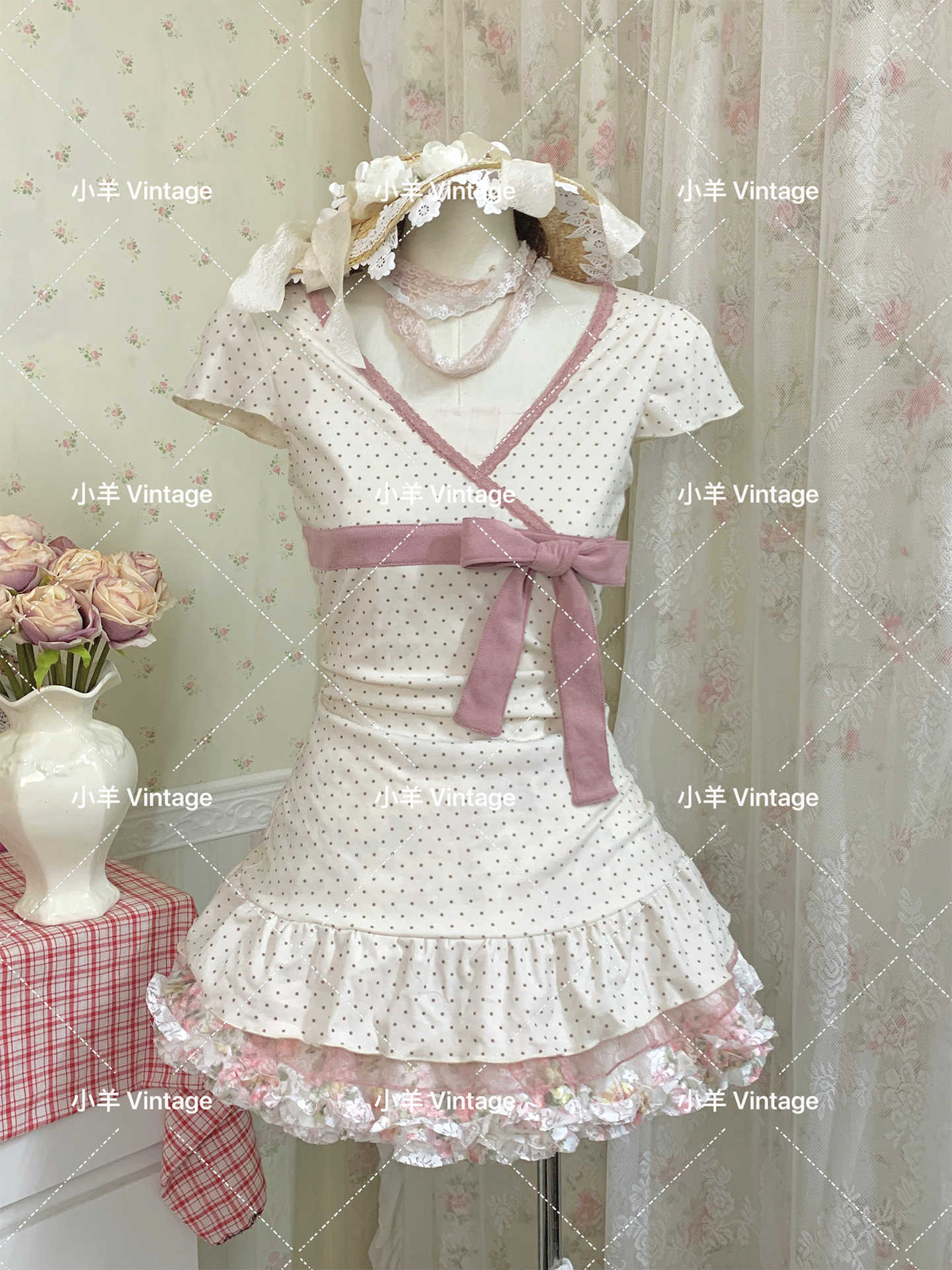 Nana Bow Polka Dot Top