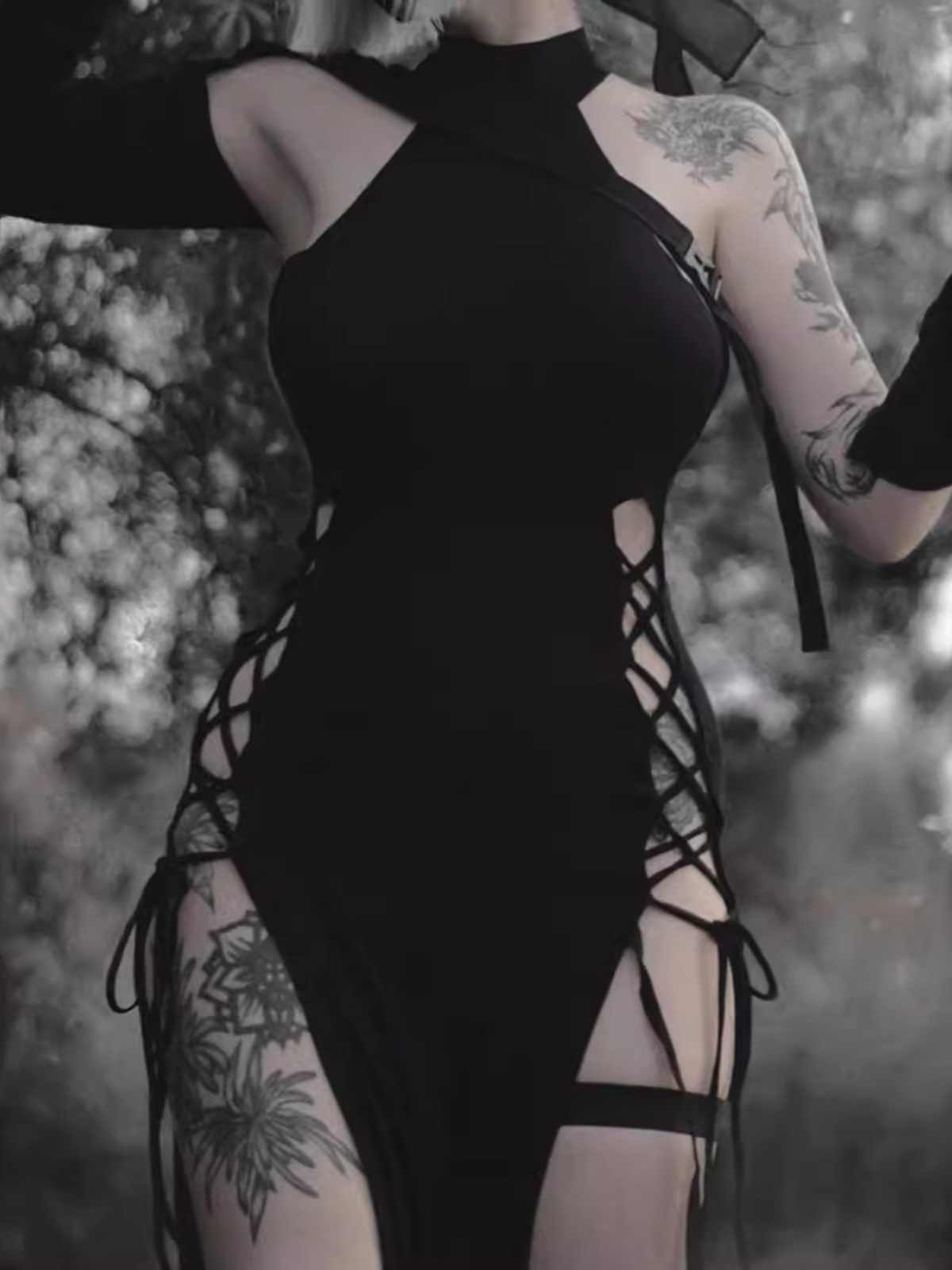 Goth Hollow Double Slit Dress