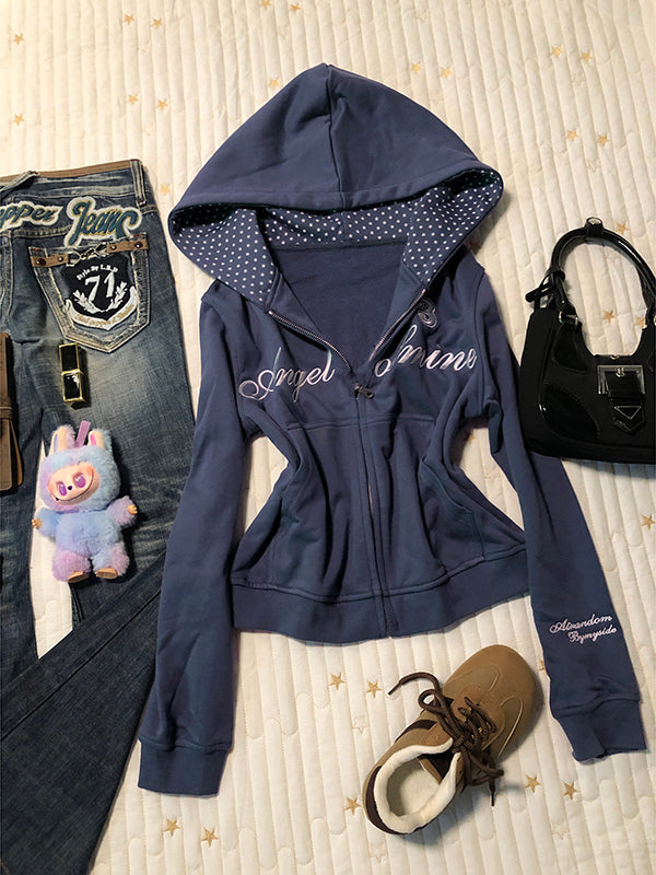 purple hooded jacket