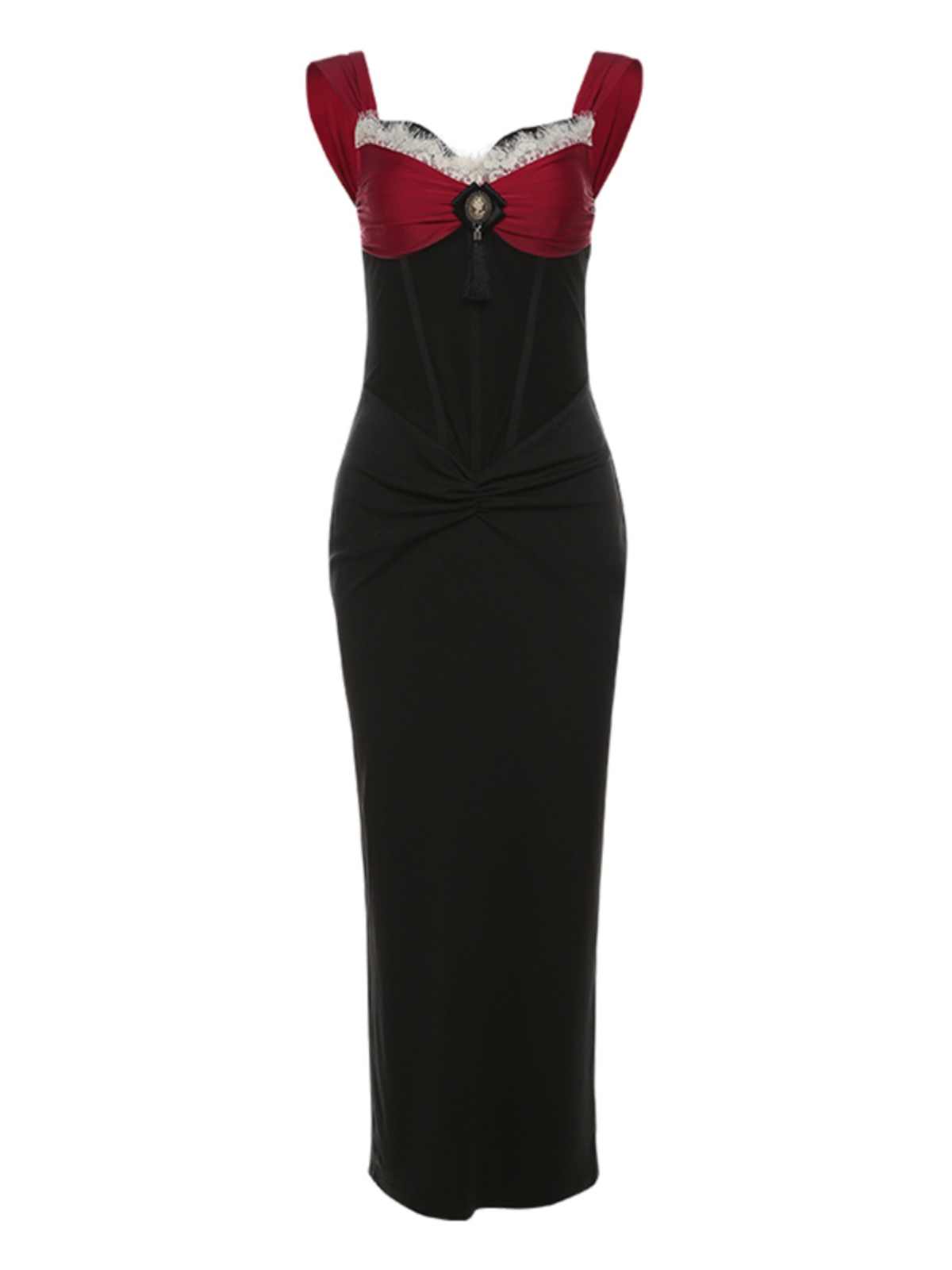 French Hepburn Suspender Long Dress