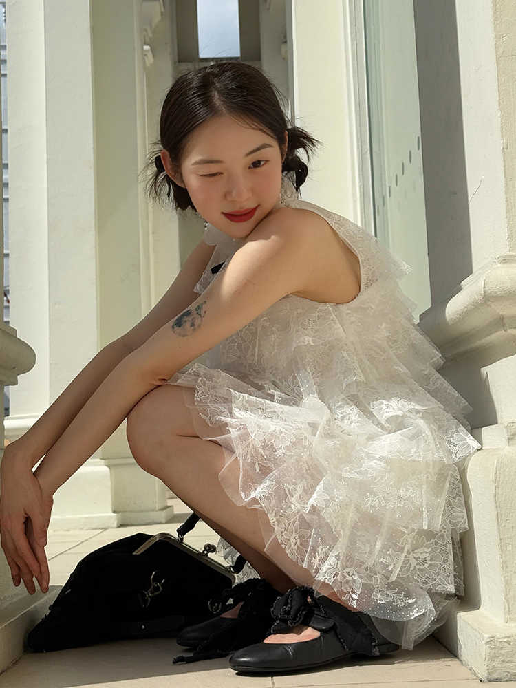 Lace Cake Bow Doll Dress