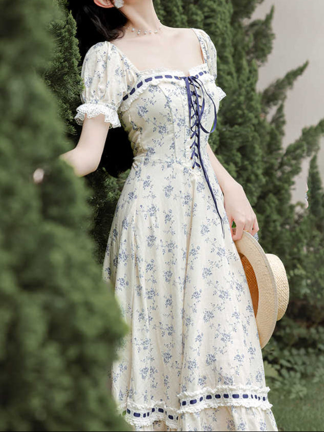 French Princess Floral Corset Dress
