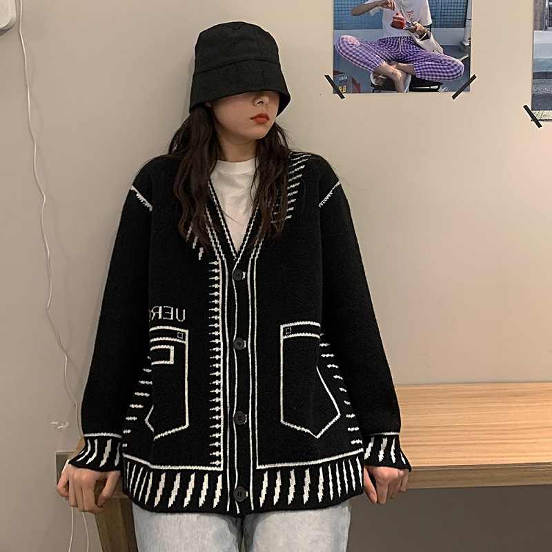 Comic Graffiti Knitted Cardigan