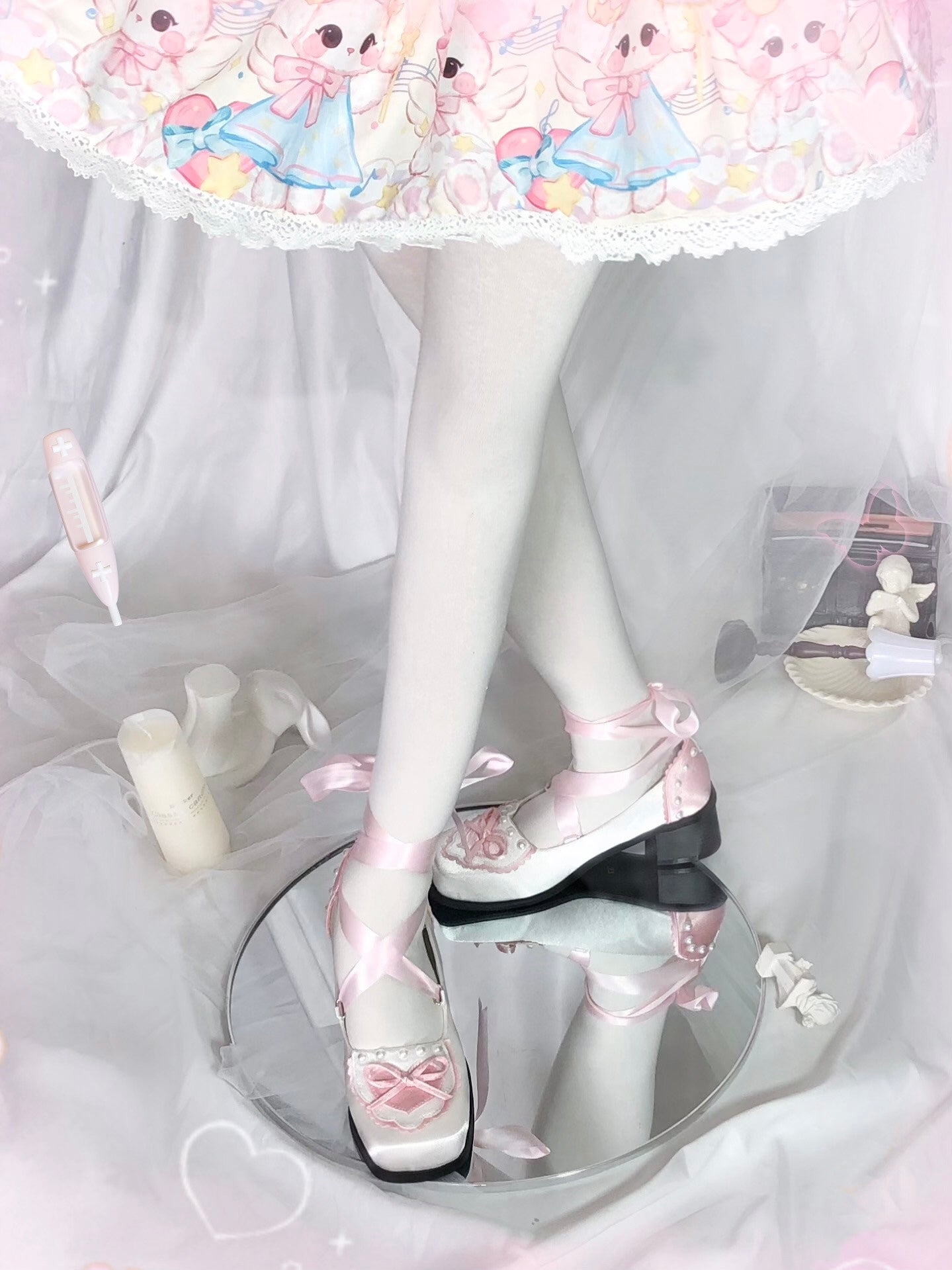Cookies Satin Ballet Square Toe Shoes