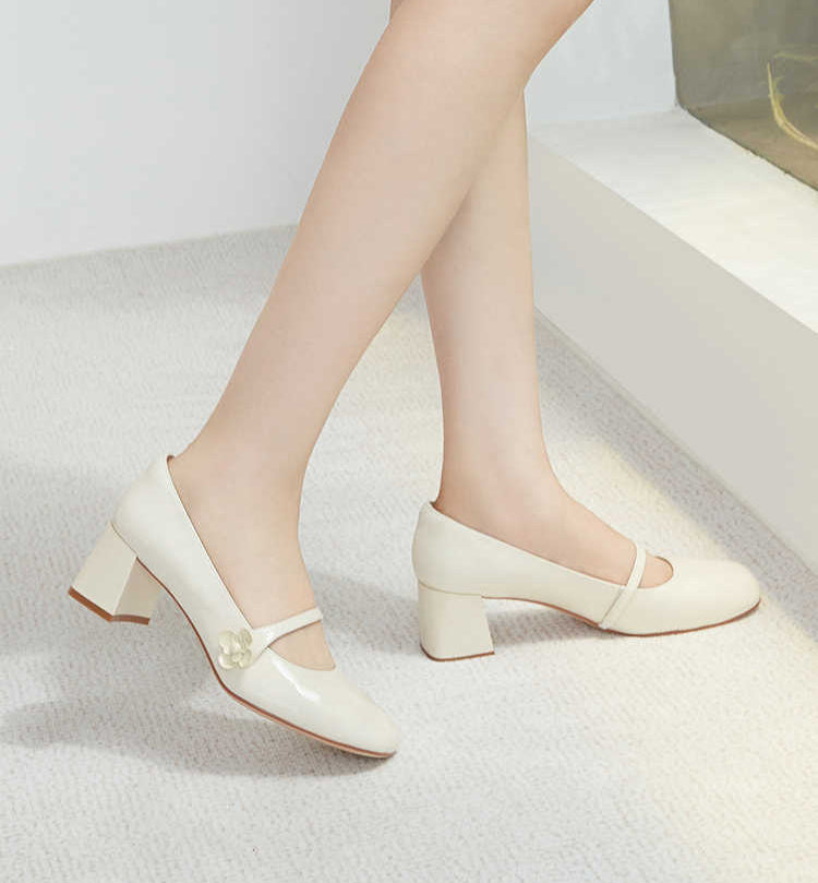 Coquette Gold Flower Mary Jane Shoes