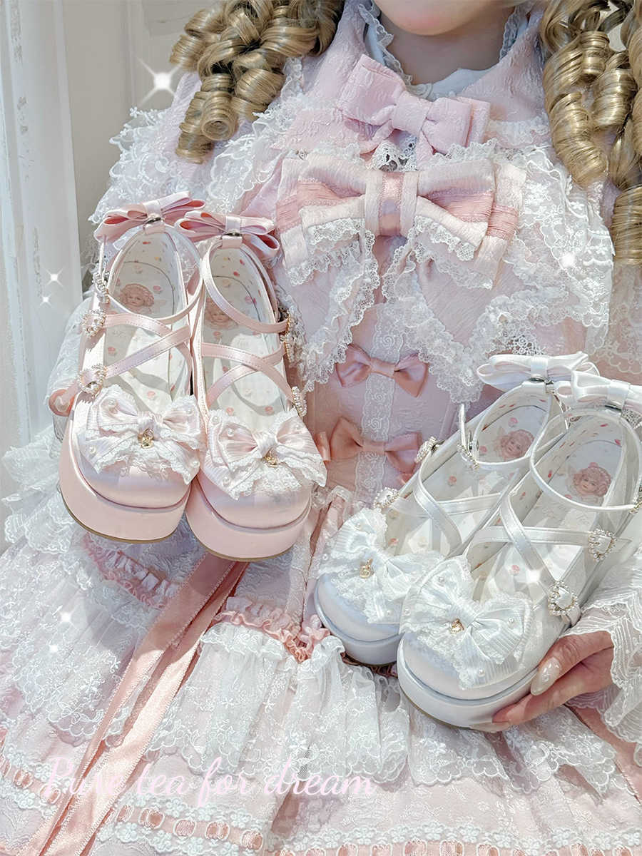 Chanson Cream Thick Sole Lolita Shoes