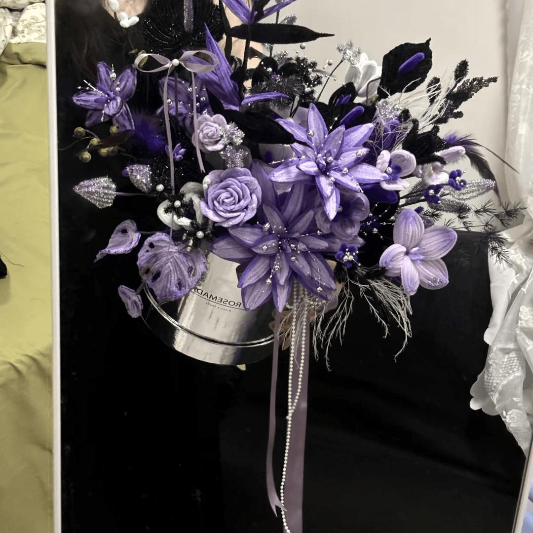 handmade Twisting stick peony rose hug bucket