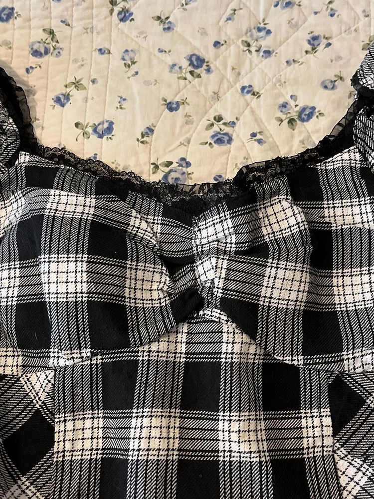 Retro Black Plaid Dress