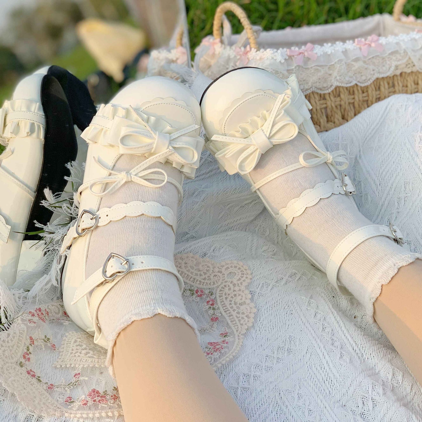 Rabbit Bows Strap Lolita Shoes