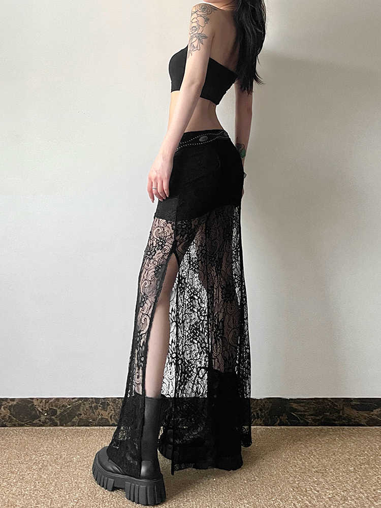 Dark Retro Lace Skirt