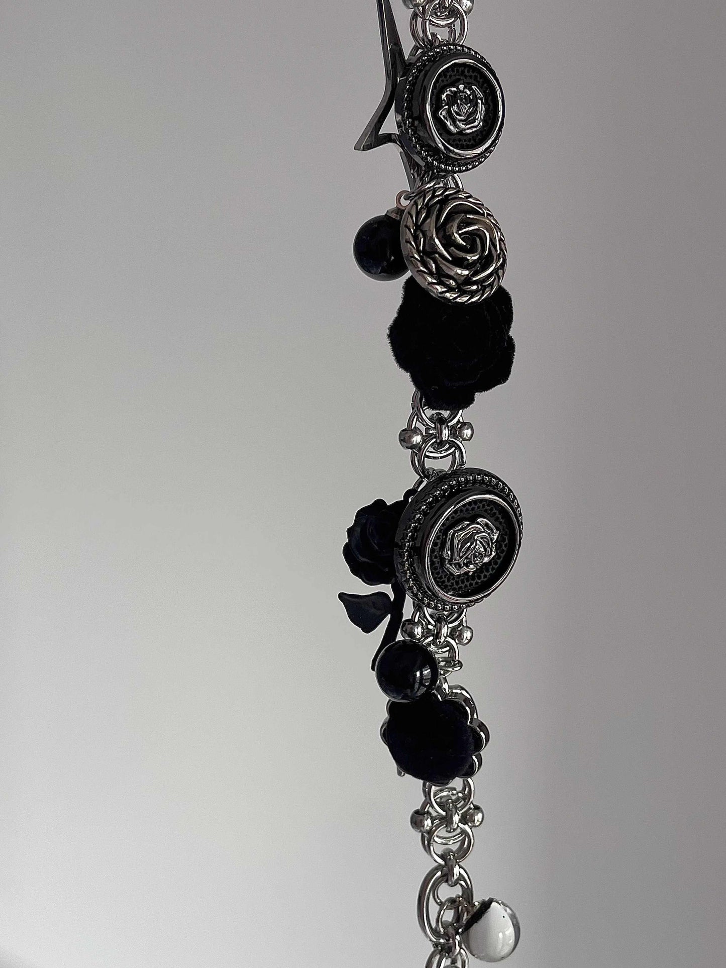 Dark Coquette Velvet Flower Necklace