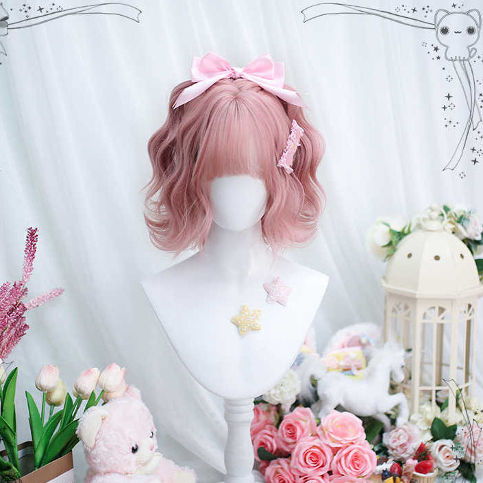 Lolita Curly Short Pink Wig