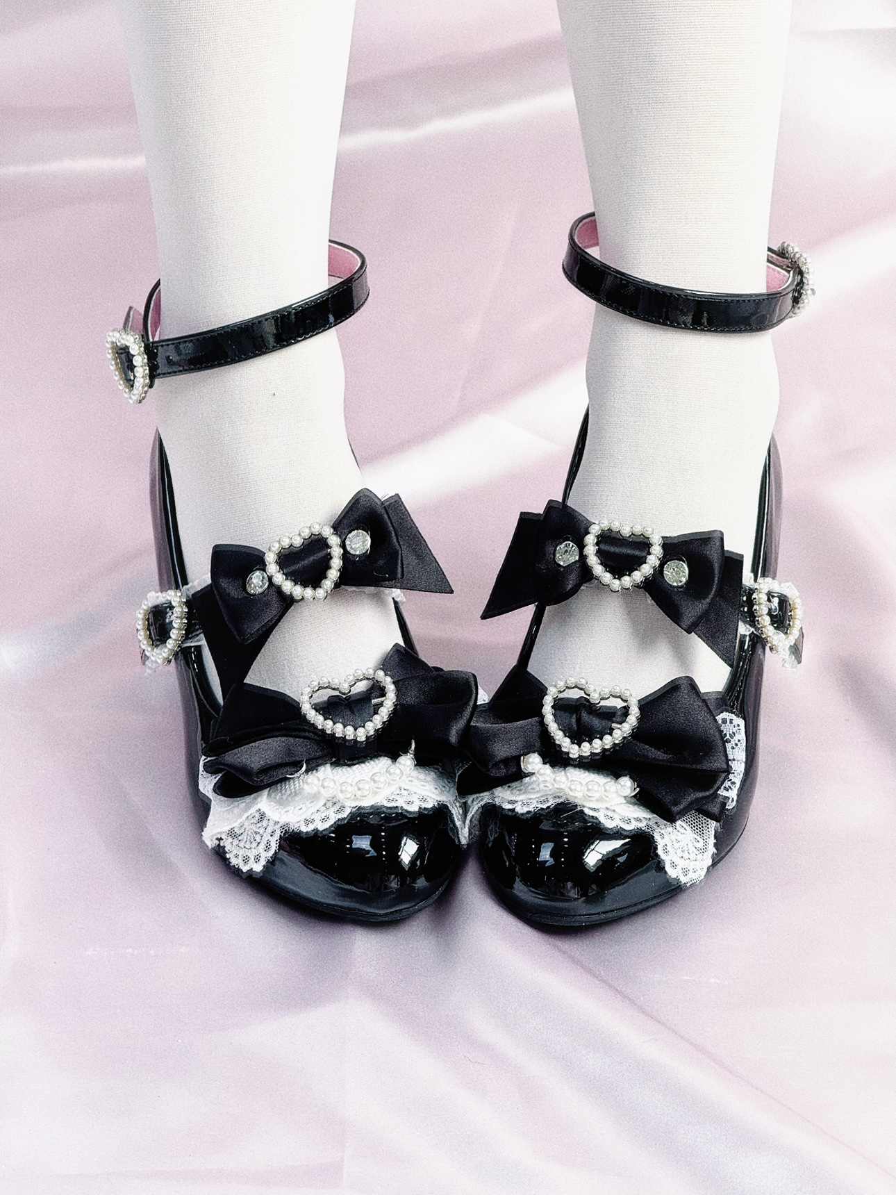 Bows Heart Hollow Wedge Shoes