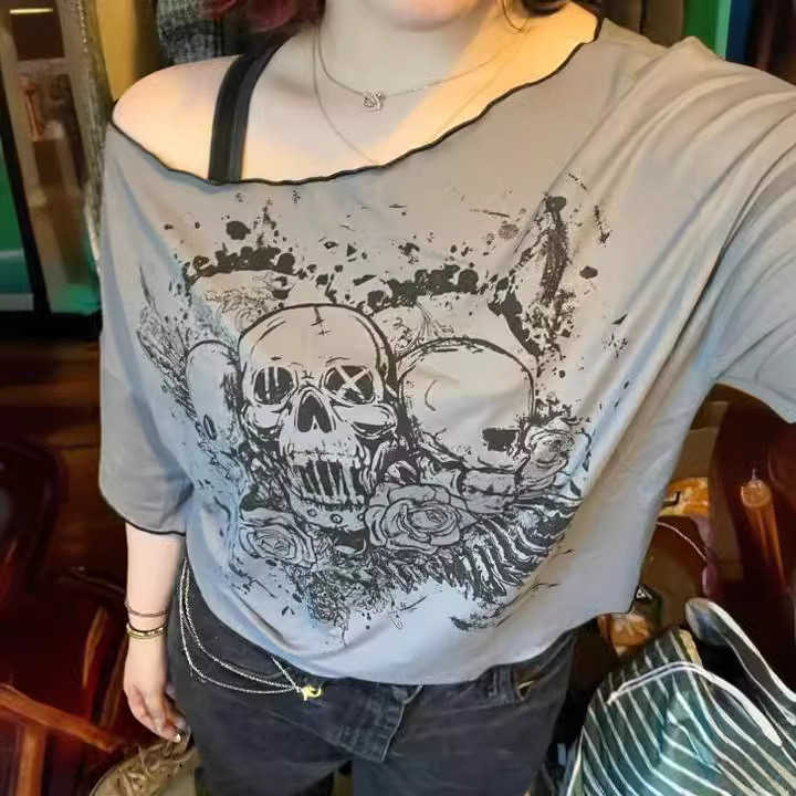 Y2K Grunge One-line Collar Shirt