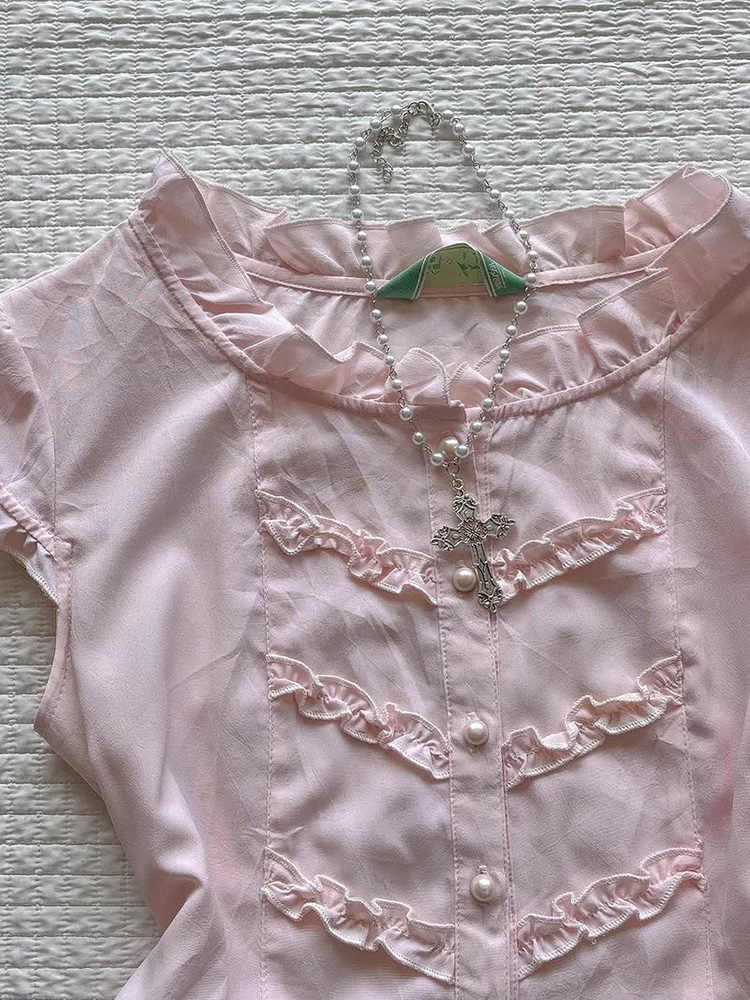 Lace Pink Retro Shirt