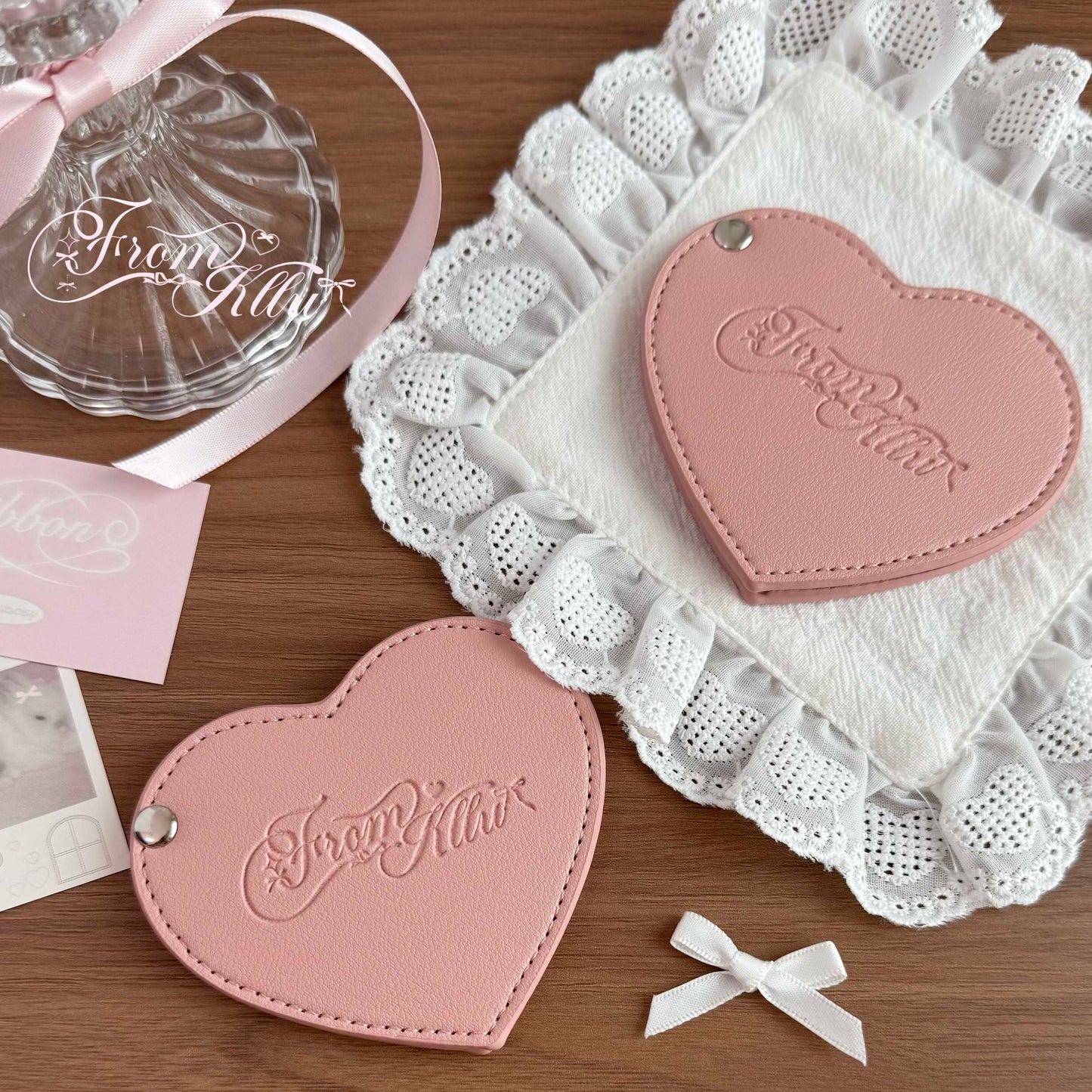 kawaii heart small mirror