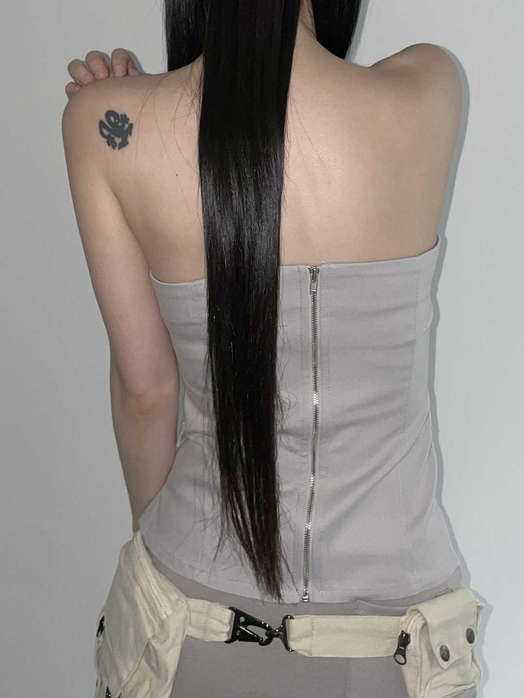 Strap Zipper Tube Top