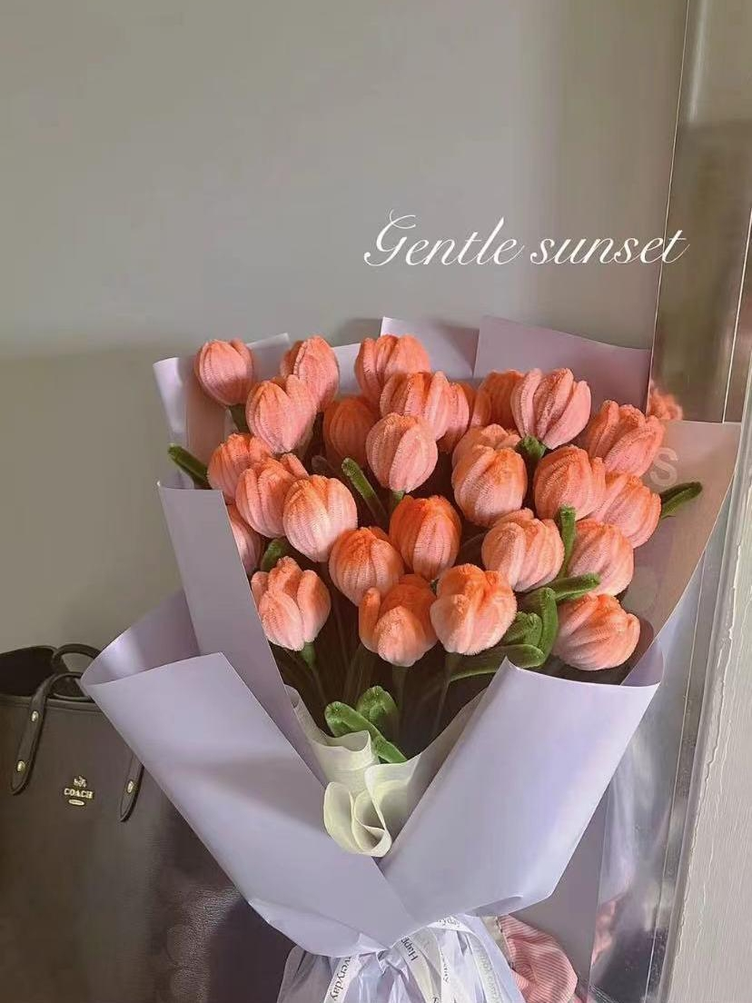 Handmade tulip twist stick bouquet